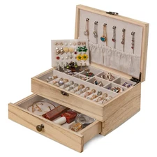 Jewelry Box for Women Girls Jewelry Organizer Farmhouse Style Jewellery Holde...