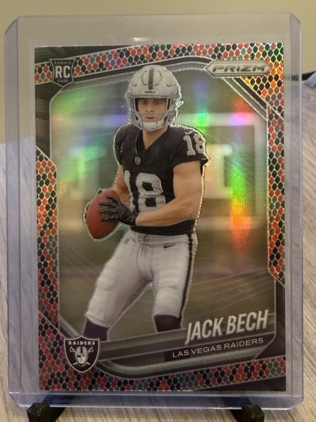 2025 Jack Bech Panini Prizm Rookie Snakeskin 346 RC SSP Raiders
