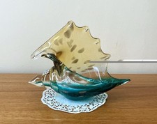 Statua conchiglia in vetro soffiato conchiglia mare decorazione casa costiera NUOVA