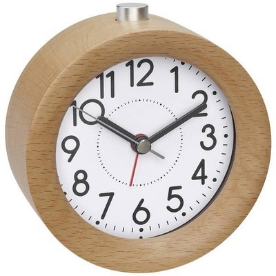 TFA Dostmann 60.1039.05 Quartz Alarm Clock Beech Alarm Times 1