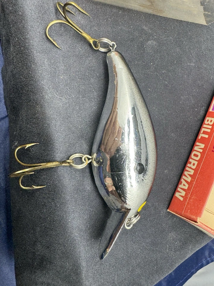 Vintage Bill Norman Lures Little N Crankbait 2.75" 3/8oz chrome black 1901 - Image 4 of 4