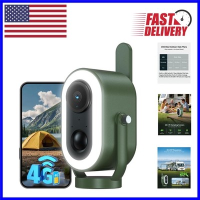 4G LTE Wireless Camping Camera - 2K HD, Two-Way Audio, Waterproof Protection
