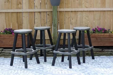Leisure Accents Barstools (Black/Deep Grey, 4 Pack)
