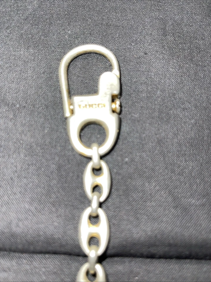 GUCCI Enclavamiento G Tono Plata Llavero Llavero Bolso Dije LEER PLZ Foto 2 de 4