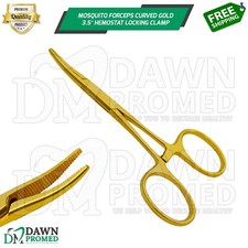 Mosquito Forceps Curved Gold 3.5  Hemostat Locking Clamps Surgical