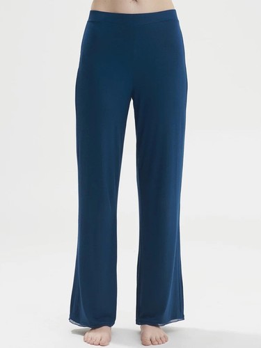 NWT SIMONE PERELE Womens XL Aurore Long Pajama Lounge Pants in Poseidon Blue