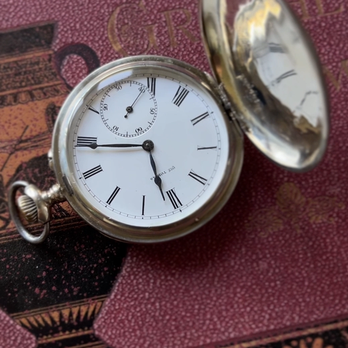 W! V HENRY LEUBA TOBIAS Swiss Pocket Watch Hunter Case 84Solid Silver 875 Enamel - Picture 2 of 7