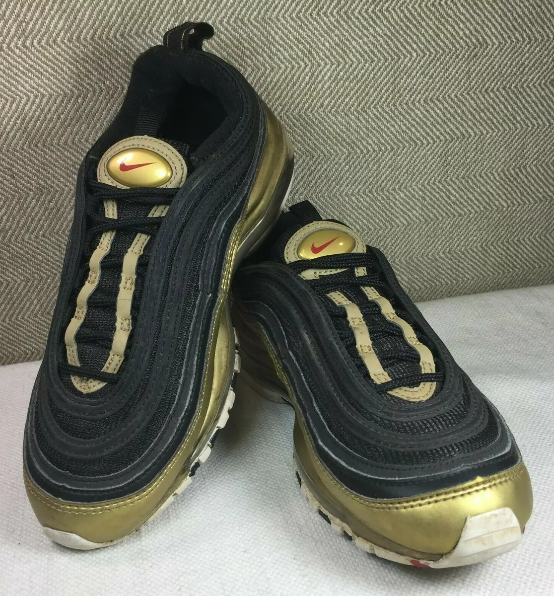 Nike air max 97 qs black red clearance gold