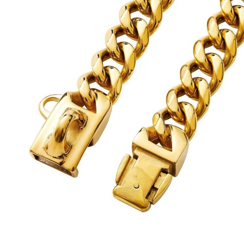 Large Dog Chain Collar Puppy Stainless Steel Choker Heavy Duty Cuban Necklace UK - Picture 7 of 13