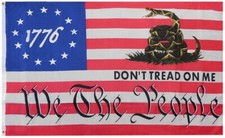3x5 We The People Betsy Ross 1776 Gadsden Live 100D Woven Poly Nylon 3'x5' Flag