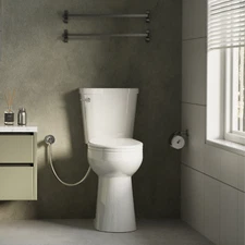22" Tall Toilet With Elongated Comfort Bowl, 1.28 GPF Flush, 12" Rough-In