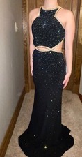 Black prom dress with beading, size 2 (runs big- more like a 4/6), NWT