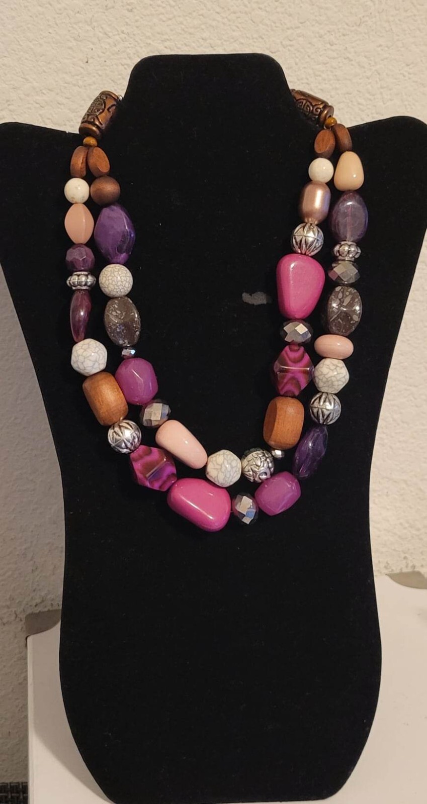 BOCAR 2 Layer Statement Chunky Beaded Fashion Col… - image 1