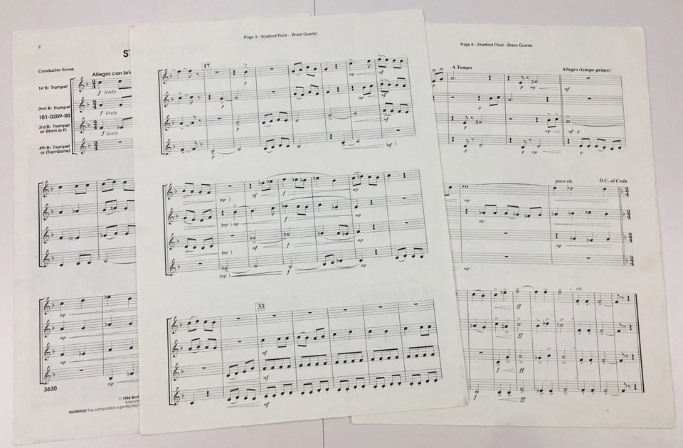 Stratford Point Brass Quartet Trumpet Sheet Music By Jared Spears  CL Barnhouse - Image 4 of 4