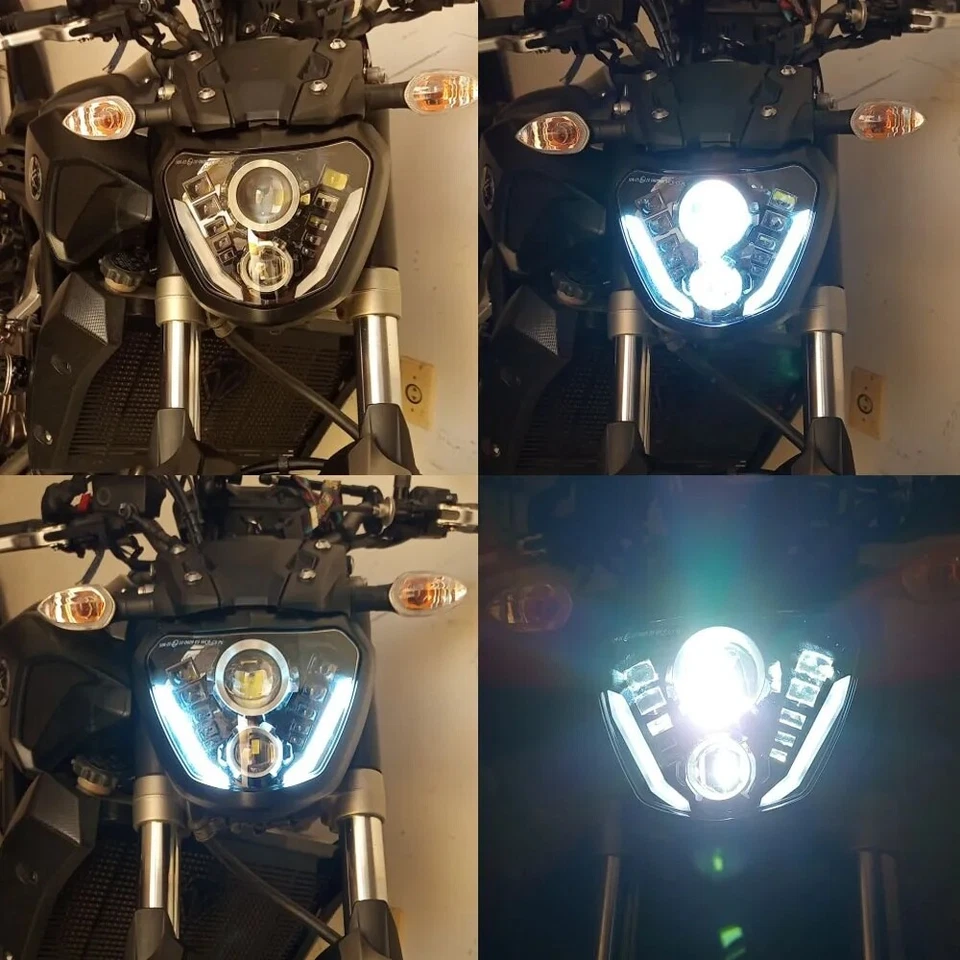 Faro LED DRL Hi/Lo Plug&Play para Yamaha MT07 FZ07 MT-07 FZ-07 2014-2017 Foto 3 de 4