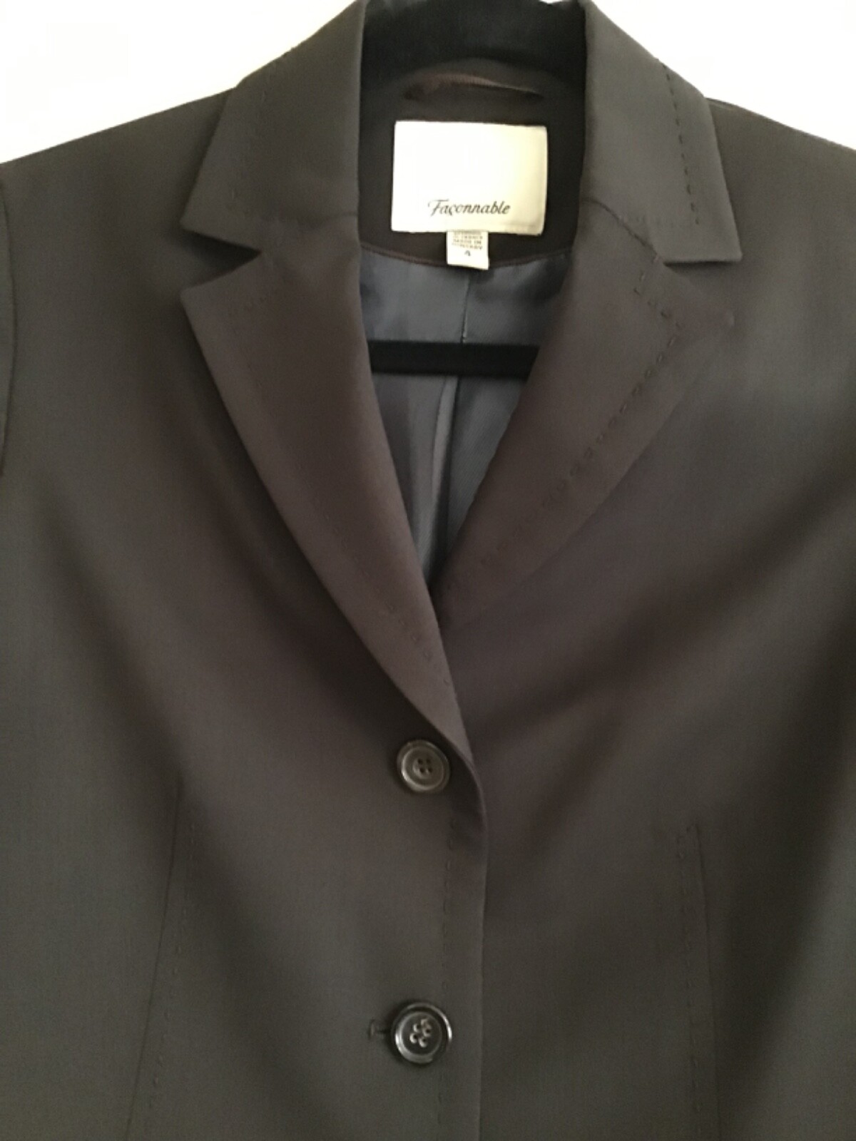 Façonnable Brown Button Wool Single Breasted Blaz… - image 3