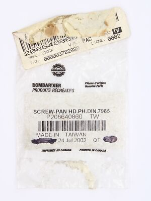 Bombardier Pan Head Screw Part Number - 208640860