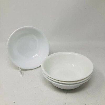 Set of 4 Corelle Corning Winter Frost White 6 1/4'' Coupe Soup Cereal Bowls