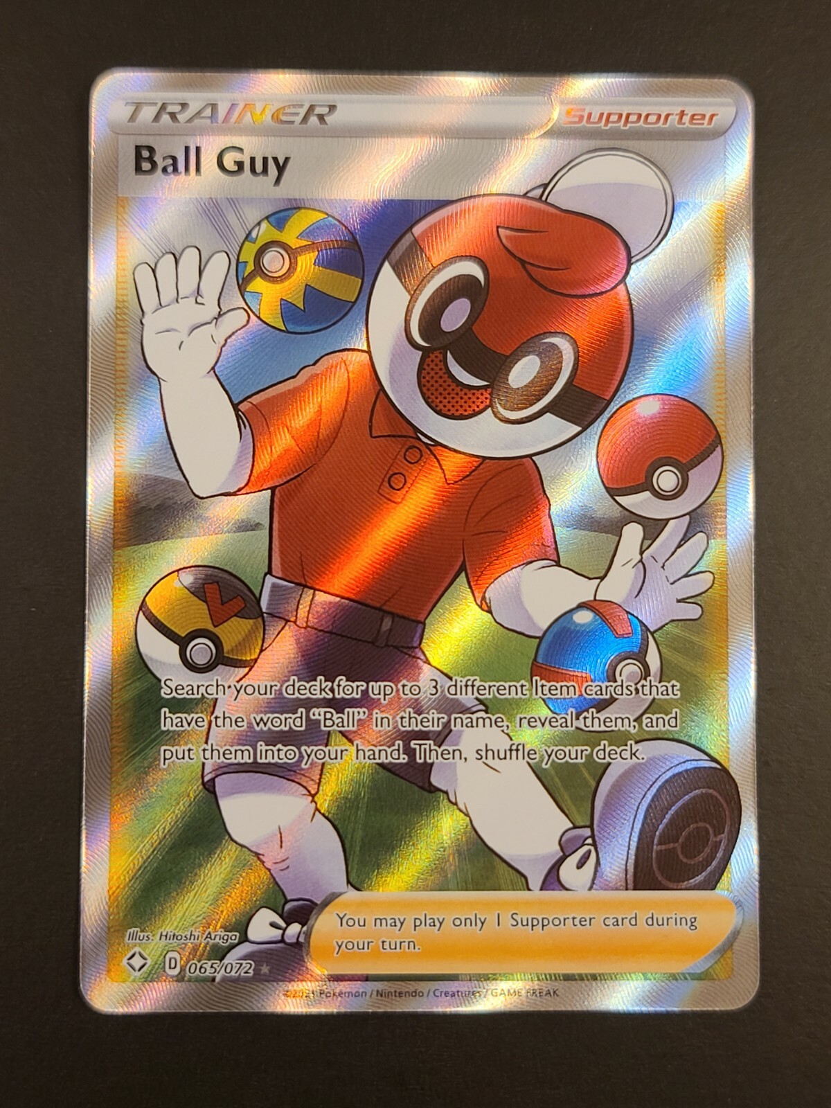Ball Guy 065/072 Shining Fates Set FULL ART Pokemon Card NEAR MINT | eBay