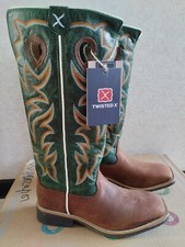 TWISTED X Kids Buckaroo Cognac/Turquoise Western Boot YBK0005 Size 4 M NWS Toe