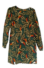 FARM Rio for Anthropologie Tucan Tunic Dress in Blue  Toucan Print Size S
