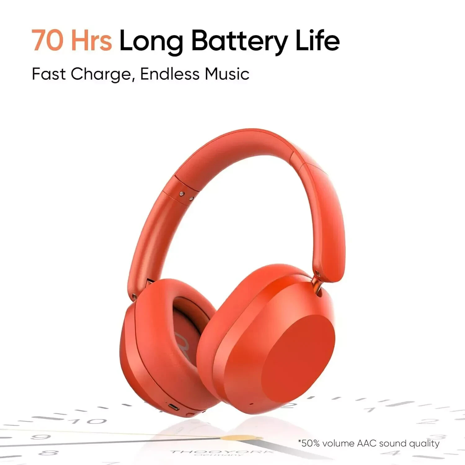 realme TechLife Studio H1 Over The Ear Headphone with 70Hours Playtime,ANC-RED