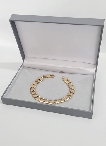 Mens Curb Bracelet ,9ct Gold XP 10mm Classic Curb Bracelet 8 inches Length - 第 1/4 張圖片