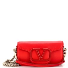 Valentino Garavani Vlogo Loco Flap Shoulder Bag Leather Small