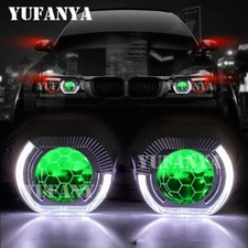 2.5 Bixenon Hid Projector Honeycomb Lens Headlight Led Angel Rgb Devil Eyes