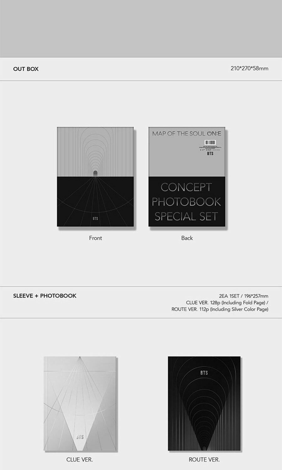 BTS MAP OF THE SOUL ON:E CONCEPT PHOTO BOOK SPECIAL SET FULL PACKAGE+GIFT  SEALED