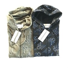 NWT Calvin Klein Jeans Men's All Over Logo Full Zip Hoodie Sweatshirt 2 Colors