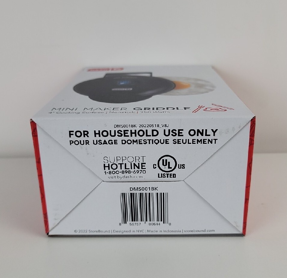 Dash Maker Mini Round, Electric Griddle Machine 4" Nonstick cooking