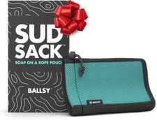 Sud Sack Soap Pouch Blue Enhances Exfoliation Fits Various Soap Brands