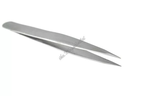 England Professional 2pc Silver Eyebrow Pointed & Slanted Tweezer StainlessSteel - Picture 4 of 6