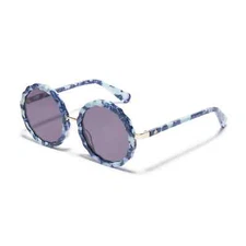 Lele Sadoughi Tile Blue Paros Round Sunglasses
