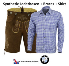 Lederhosen  SYNTHETIC  leather German shorts Oktoberfest  and Shirt