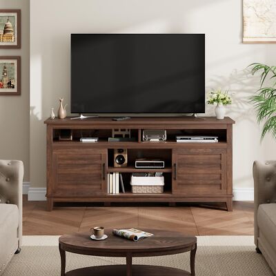 TV Stand Storage Cabinet Entertainment Center for 65'' TVs TV Console Open Shelf