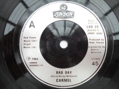 Carmel Bad Day 7'' London LON29 EX/EX 1983 picture sleeve [Vinyl] Carmel
