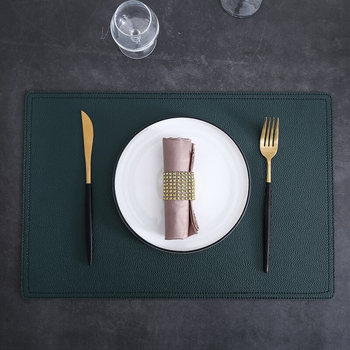 PU Leather Coaster Placemat Dining Table Heat insulation Mat Oilproof 10 Colors - Picture 7 of 22