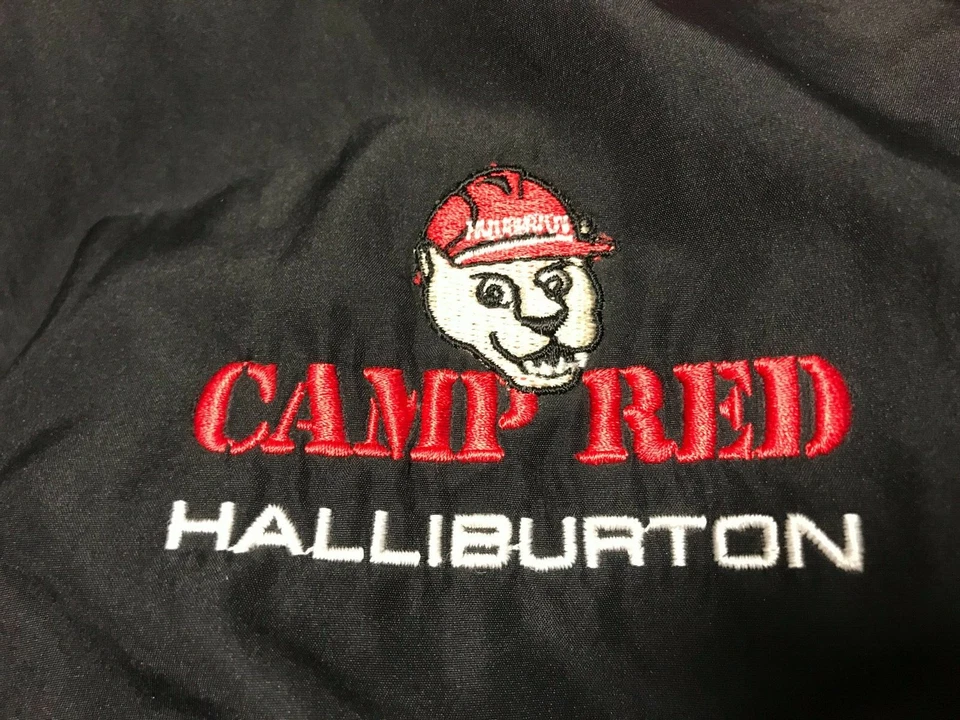 Chaqueta Pullover de Golf HALLIBURTON Camp Roja Hombres Negra Manga Larga Cremallera XL Sport-Tek Foto 3 de 4