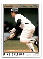 Mike Gallego 1992 O-Pee-Chee Premier Baseball #131 New York Yankees