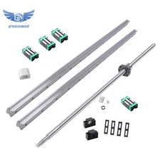 2Pcs Linear Guide Rail HGR20-800mm + SFU1605-800mm Ballscrew with BF/BK12 Kit