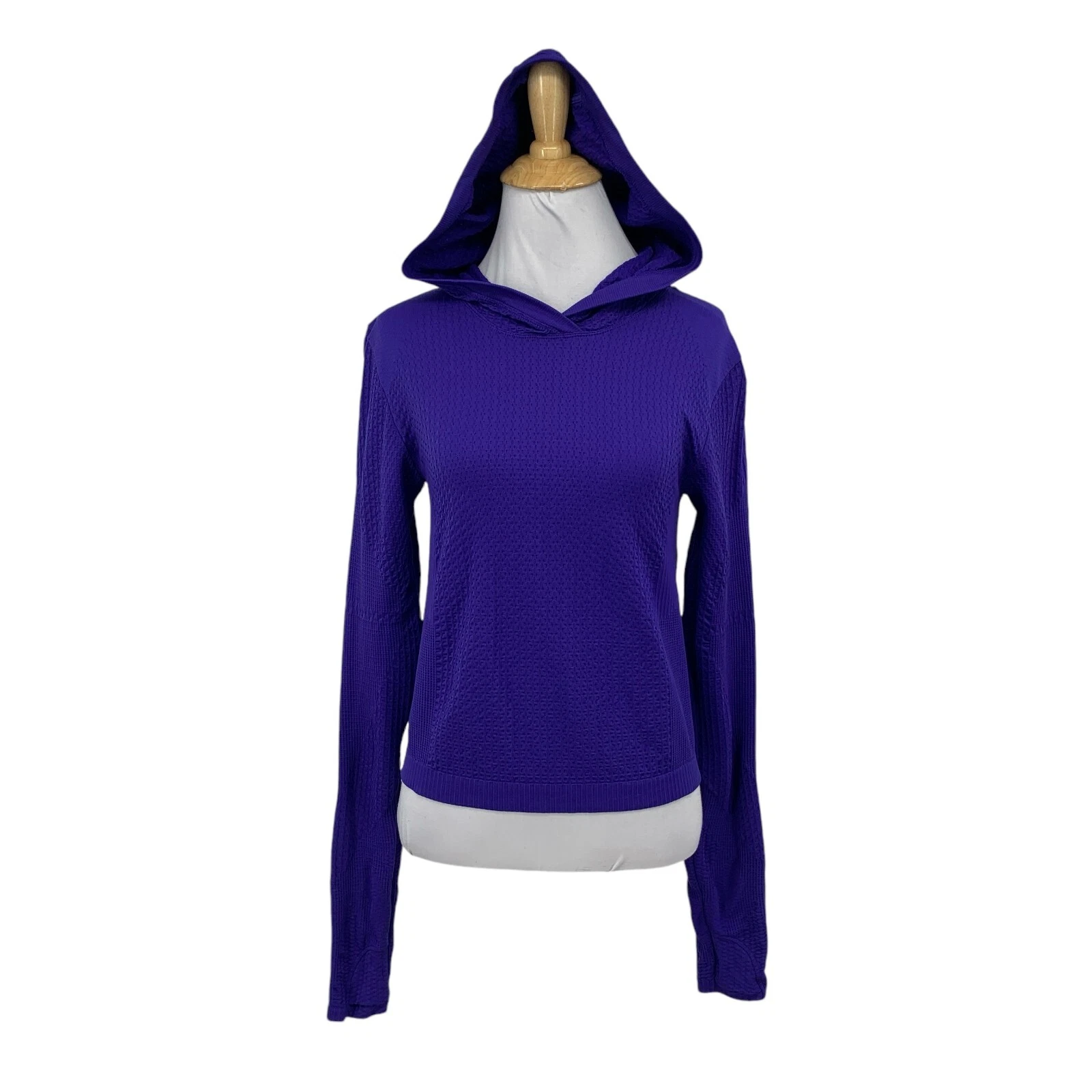 athleta flurry seamless crop textured thumbholes hoodie