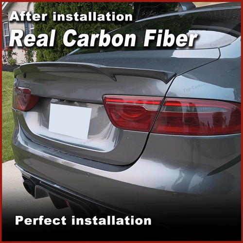 Fit For Jaguar XE XEL X760 2016-18 REAL Carbon Fiber Rear Trunk Spoiler Wing Lip - Picture 4 of 11