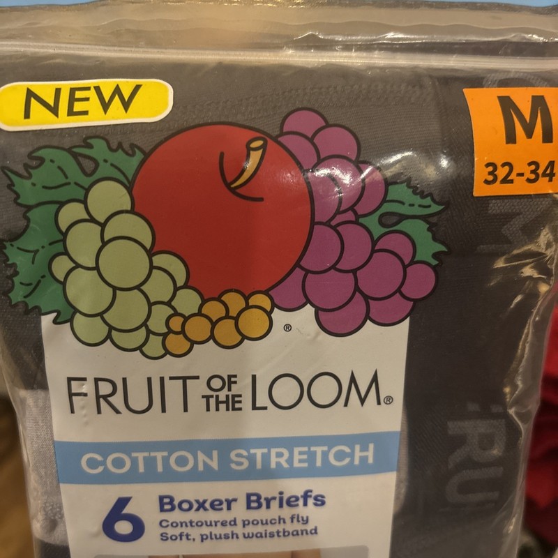 Fruit Of The Loom Cotton Stretch Boxer Briefs 6 Pack New