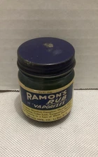 Vintage Ramon's Rub Vaporizers Glass Jar with contents
