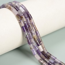Natural Teeth Chevron Amethyst Cylinder Tube Beads Size 4x7mm 15.5" Strand