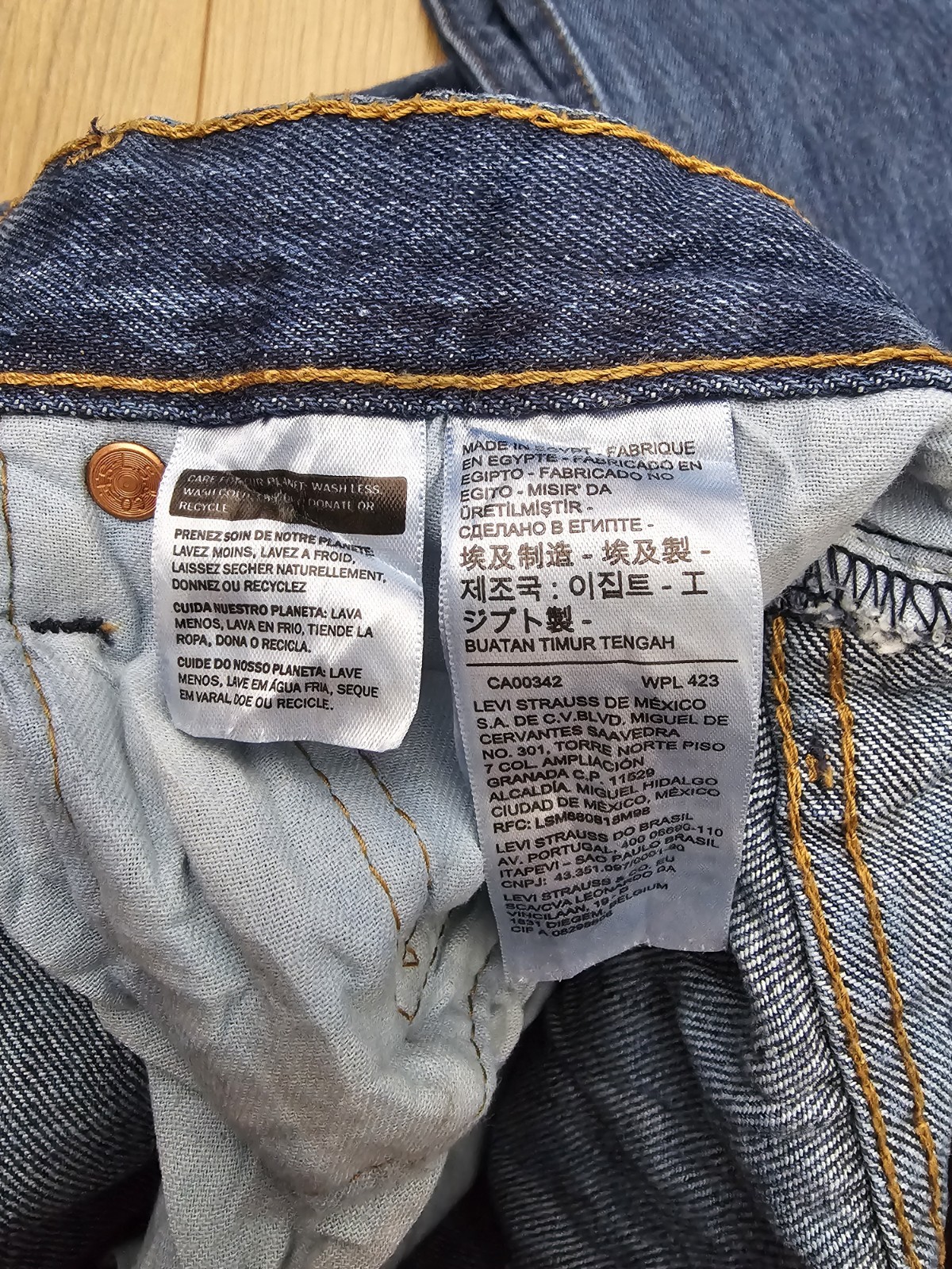 Levi's 501 Original Straight Leg Jeans Blue W34 L32 Mens Denim Button Fly image 4