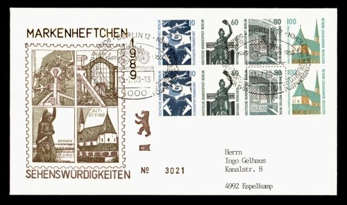 DR WHO 1989 GERMANY FDC BLOOKLET BLOCK M78113