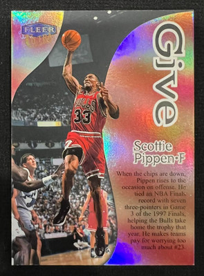 SCOTTIE PIPPEN 1998-99 Fleer Ultra Give and Take #5 NBA Chicago Bulls Insert HOF